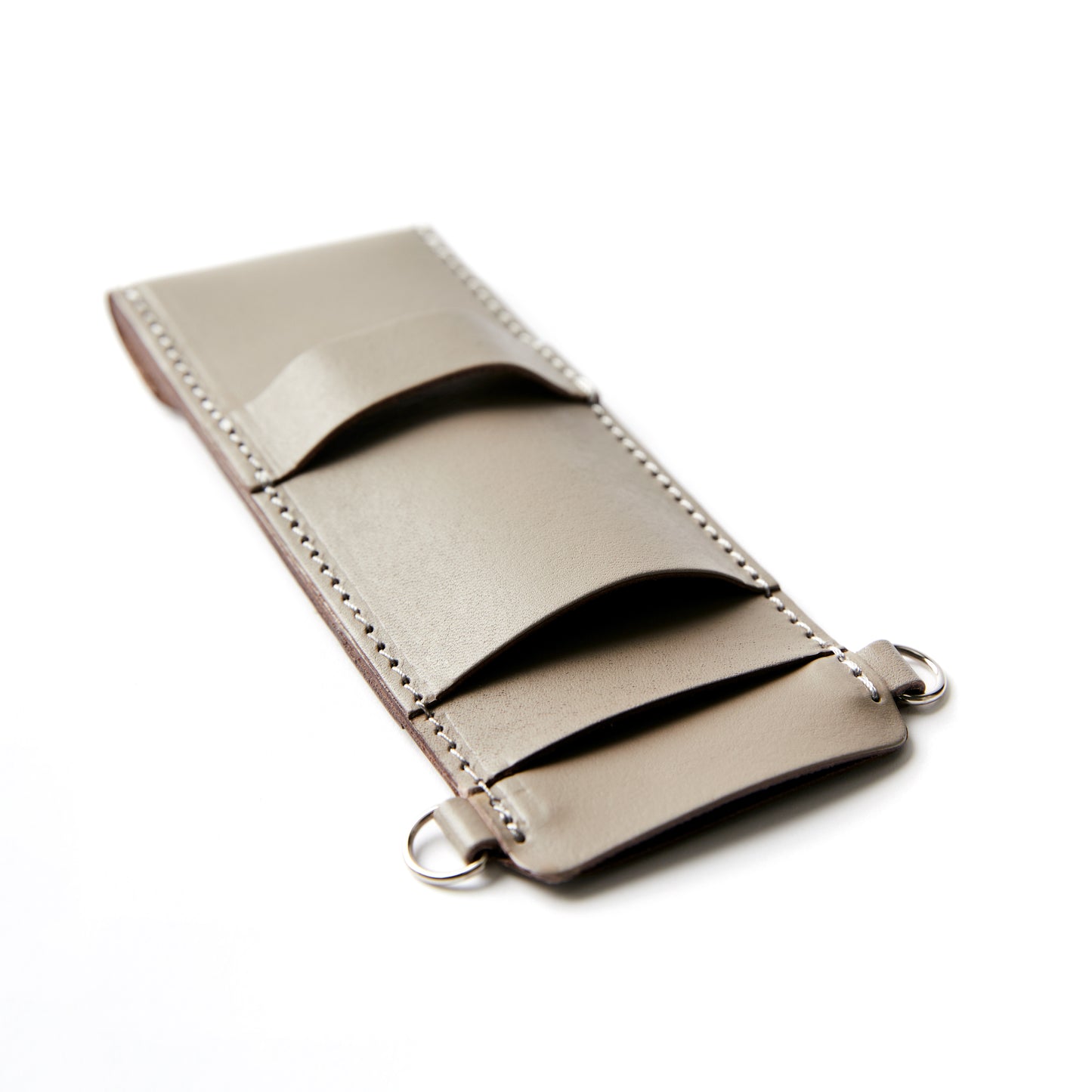 COMPACT Scissor Case GRAYISH (Gray Leather)