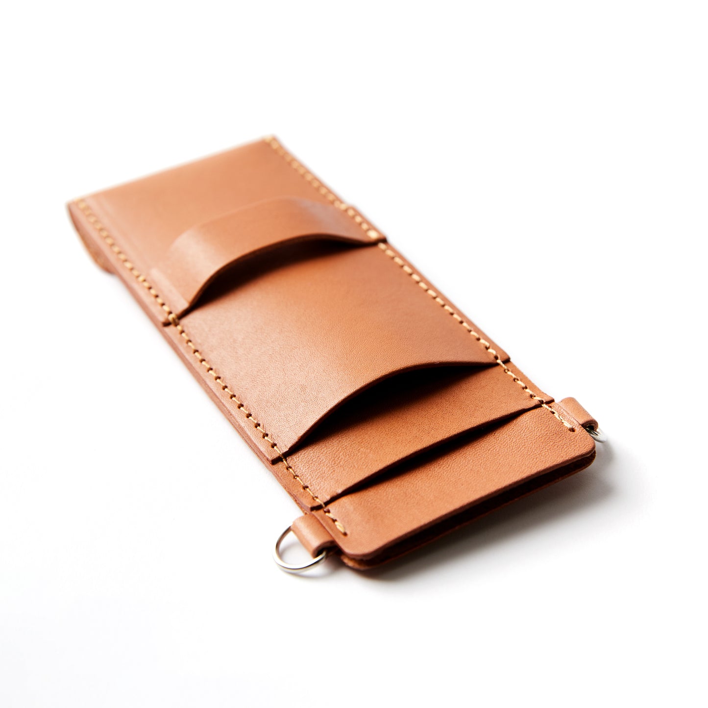 COMPACT Scissor Case NATURE (Natural Brown Leather)